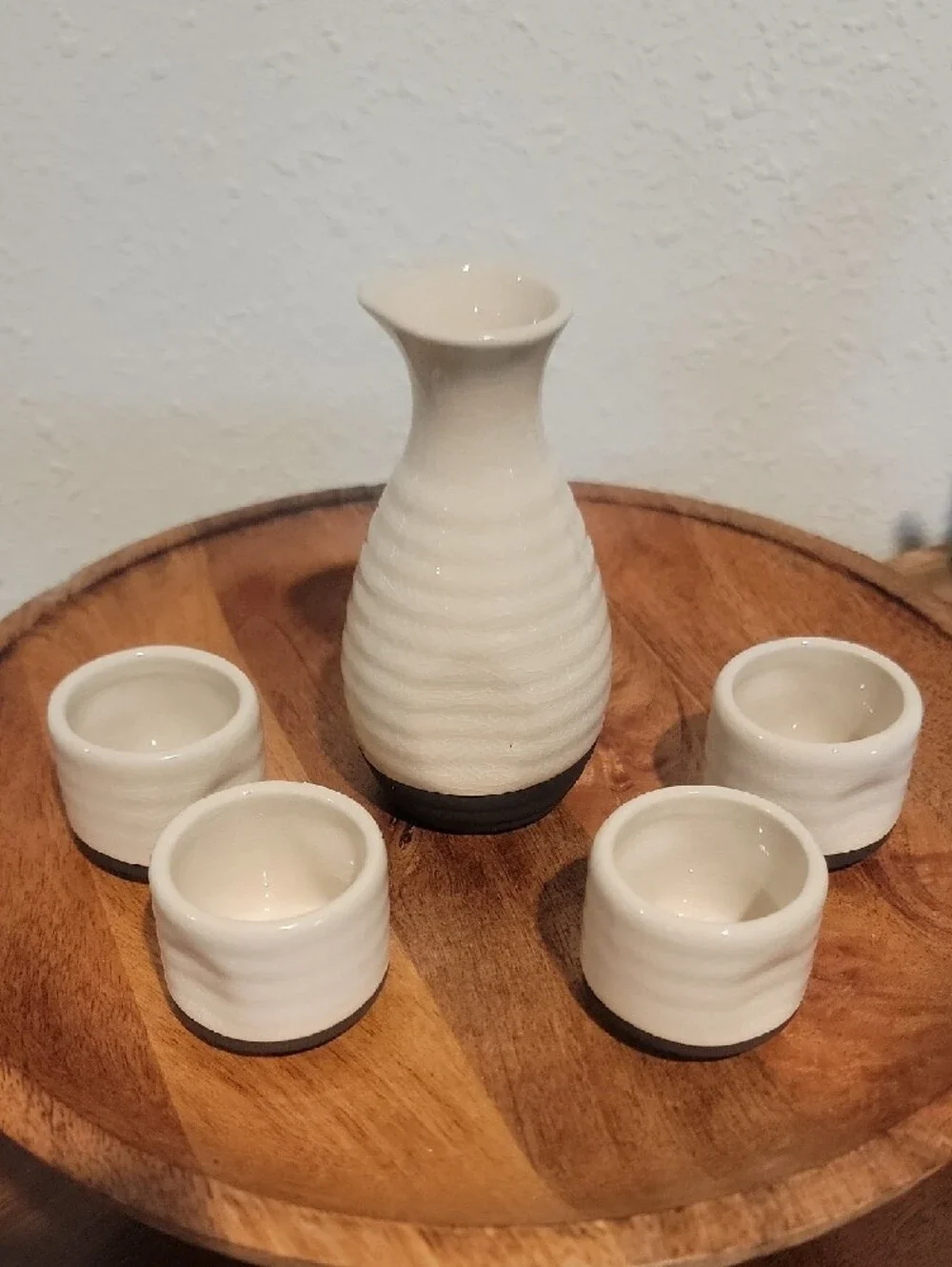 Ceramic Sake Set - Cream and Black